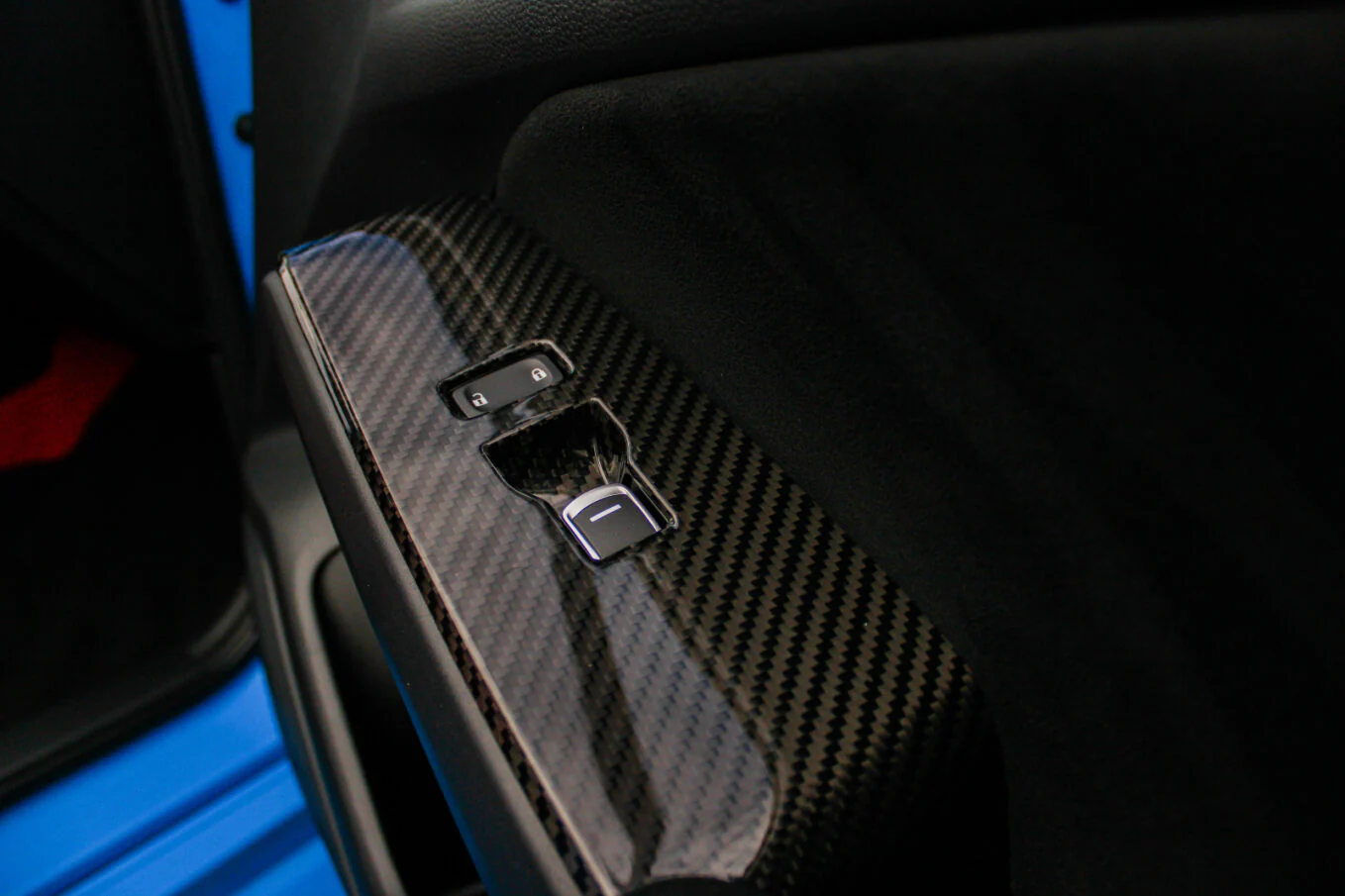 OLM LE Carbon Fiber Window Switch Panel Covers (Set of 4) - 2022+ FL Honda Civic / FL5 Type R - Image 4