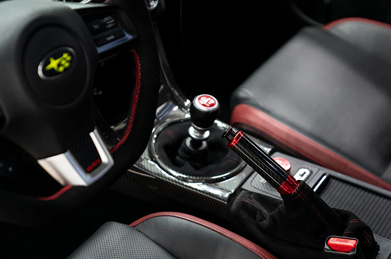 OLM Signature Series Ebrake Handle (Black Carbon w/Red) - 2015-2021 WRX & STI / 2013-2022 FR-S / BRZ / 86 / 2014-2018 Forester / 2013+ *Crosstrek - Image 6