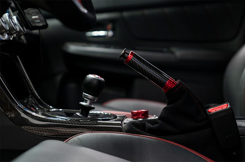 OLM Signature Series Ebrake Handle (Black Carbon w/Red) - 2015-2021 WRX & STI / 2013-2022 FR-S / BRZ / 86 / 2014-2018 Forester / 2013+ *Crosstrek - Image 7